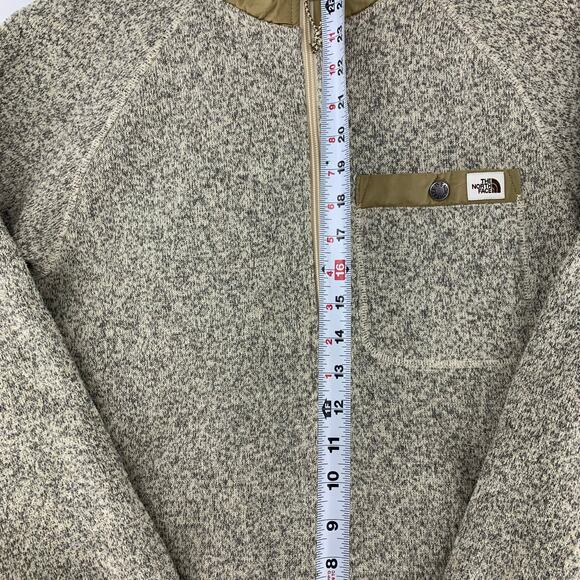 The North Face Men's 1/4-Zip Fleece Sweater Tan Gray Size S - Picture 4 of 16
